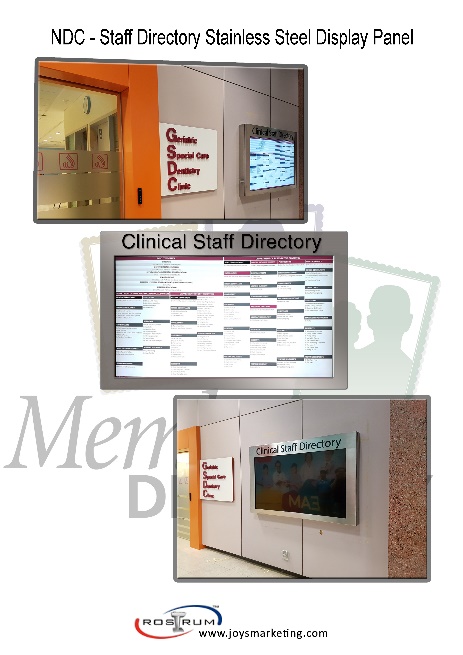55” Screen Stainless Steel Wall Mount Digitized Staff Directory